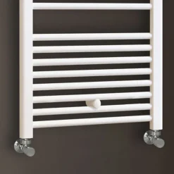 Kibath Radiateur sèche-serviettes circuit de chauffage 120 cm x 50 cm finition BLANC brillant en acier