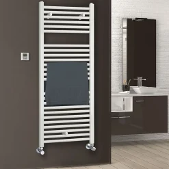 Kibath Radiateur sèche-serviettes circuit de chauffage 120 cm x 50 cm finition BLANC brillant en acier