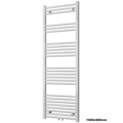 Bernstein Radiateur sèche-serviettes 150x50cm design salle de bain en laiton, Blanc, R18W, Sans porte-serviette, avec kit connexion blanc