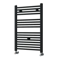 Kibath Radiateur sèche-serviettes circuit de chauffage 80 cm x 50 cm finition NOIR mat en acier