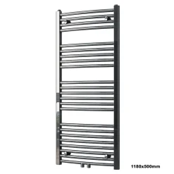 Bernstein Radiateur sèche-serviettes design 118x50cm acier inox - Chrome - R20C - Sans porte-serviette, Sans kit connexion* Sèche-Serviettes Eau Chaude