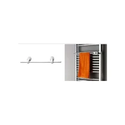 Bernstein Radiateur sèche-serviettes 120x60cm design salle de bain en laiton, Blanc, R18W, Avec Porte-serviette droit, Sans kit de connexion* Sèche-Serviettes Eau Chaude