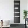 Atlantic Radiateur sèche-serviettes connecté Adelis étroit avec soufflerie 1500W Graphite - - 861944