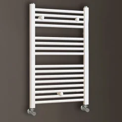 Kibath Radiateur sèche-serviettes circuit de chauffage 80 cm x 50 cm finition BLANC brillant en acier* Sèche-Serviettes Eau Chaude