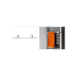 Bernstein Radiateur sèche-serviettes 180x60cm design salle de bain en laiton, Blanc, R18W, Avec porte-serviette droit, Sans kit de connexion* Sèche-Serviettes Eau Chaude