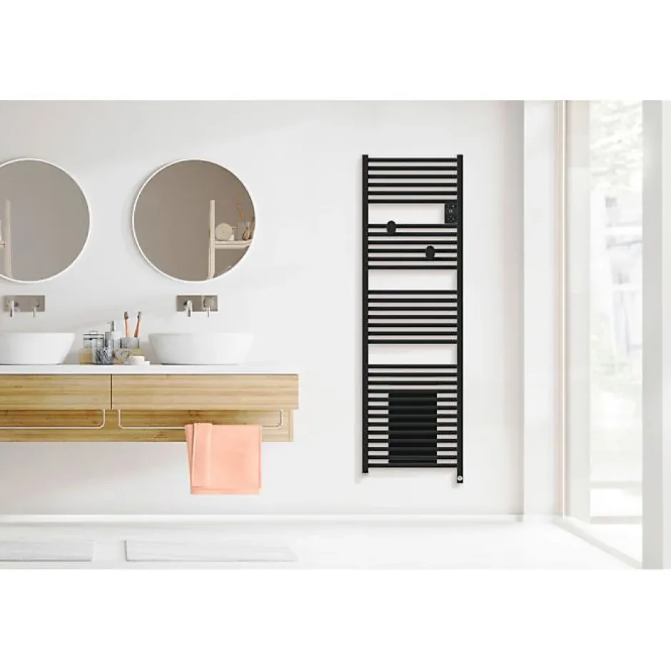 Thermor Radiateur sèche-serviettes électrique Riva 5 - Avec soufflerie - 500W+1000W - Dimensions: 1098 x 500 x 134 mm