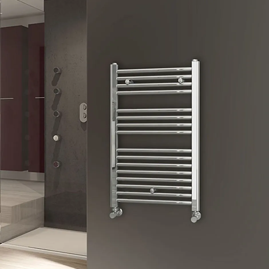 Kibath Radiateur sèche-serviettes circuit de chauffage 80 cm x 50 cm finition chrome poli en acier