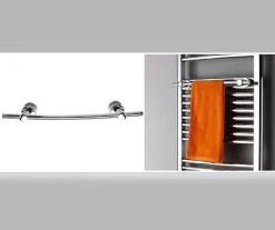 Bernstein Radiateur sèche-serviettes design 118x50cm acier inox - Chrome - R20C - Avec porte-serviette, Sans kit connexion* Sèche-Serviettes Eau Chaude
