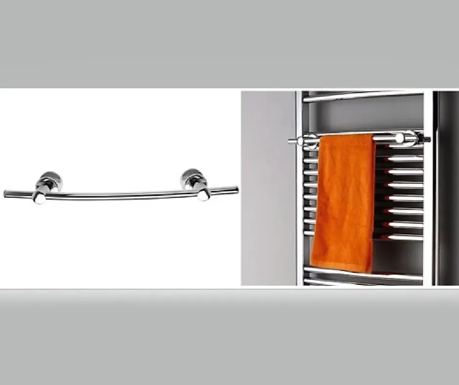 Bernstein Radiateur sèche-serviettes design 118x50cm acier inox - Chrome - R20C - Avec porte-serviette, Sans kit connexion* Sèche-Serviettes Eau Chaude