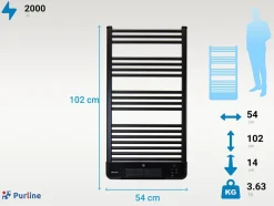 Purline Radiateur sèche-serviettes avec chauffage intégré et contrôle WiFi