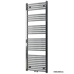 Bernstein Radiateur sèche-serviettes design 150x50cm acier inox - Chrome - R20C - Avec porte-serviette + kit connexion chromé