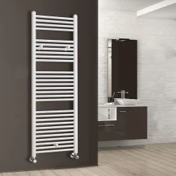 Kibath Radiateur sèche-serviettes circuit de chauffage 150 cm x 50 cm finition BLANC brillant en acier* Sèche-Serviettes Eau Chaude