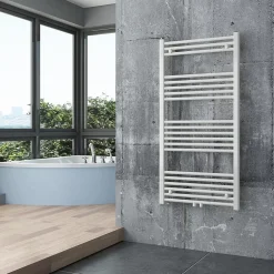 Bernstein Radiateur sèche-serviettes 120x60cm design de salle de bain en laiton - Blanc - R18W - Sans porte-serviette ni kit de connexion* Sèche-Serviettes Eau Chaude