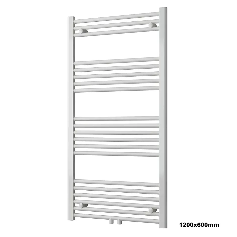 Bernstein Radiateur sèche-serviettes 120x60cm design de salle de bain en laiton - Blanc - R18W - Sans porte-serviette ni kit de connexion* Sèche-Serviettes Eau Chaude