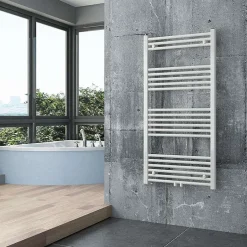 Bernstein Radiateur sèche-serviettes 120x60cm design de salle de bain en laiton - Blanc - R18W - Sans porte-serviette ni kit de connexion* Sèche-Serviettes Eau Chaude
