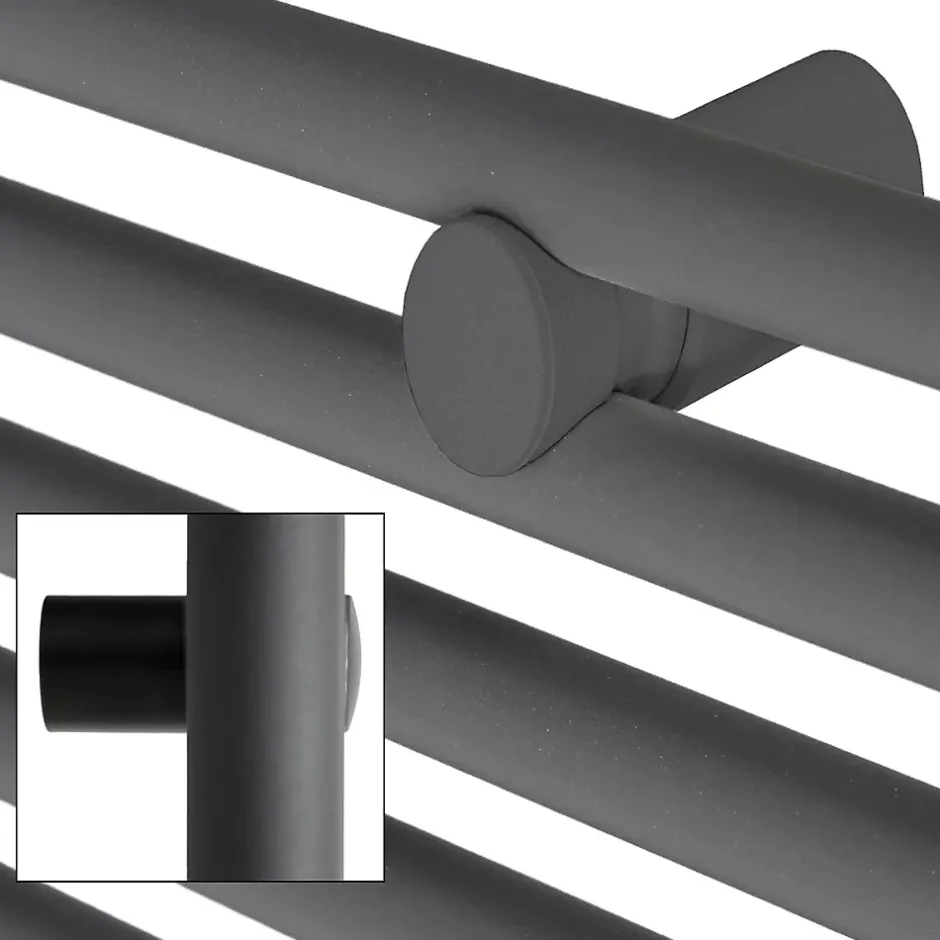Luxebath Radiateur Sèche-Serviettes Sahara - 300 x 1400 mm - Anthracite - Droit avec Raccordement Central