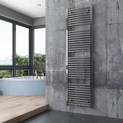 Bernstein Radiateur sèche-serviettes design 180x50cm acier inox - Chrome - R20C - Sans porte-serviette, Avec kit connexion chromé* Sèche-Serviettes Eau Chaude