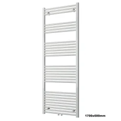 Bernstein Radiateur sèche-serviettes 170x60cm design salle de bain en laiton, Blanc, R18W, Avex Porte-serviette droit, Sans kit de connexion* Sèche-Serviettes Eau Chaude
