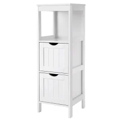 Calicosy Rangement de Salle de Bain 2 Tiroirs L89 cm - Blanc* Etagère Salle De Bains