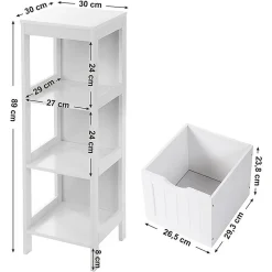 Calicosy Rangement de Salle de Bain 2 Tiroirs L89 cm - Blanc* Etagère Salle De Bains