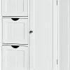 Giantex Rangement Salle de Bain 3 Tiroirs 1 Armoire Placard Porte Magnétique Anti Basculement étagère Réglable* Meuble De Salle De Bains Faible Profondeur|Armoire De Salle De Bains