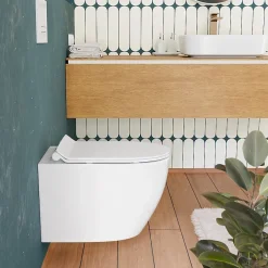 Grohe Rapid SL Pack WC bâti autoportant + WC suspendu sans bride Ceramia avec abattant SoftClose + plaque blanche (GRRCEPXWR12-FR)