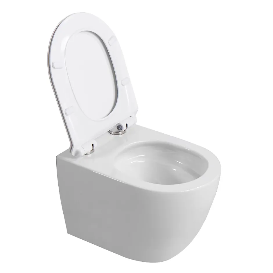 Grohe Rapid SL Pack WC bâti autoportant + WC suspendu sans bride Ceramia avec abattant SoftClose + plaque blanche (GRRCEPXWR12-FR)