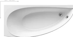 Ravak Avocado 150 x 75 cm Baignoire d'angle gain de place, orientation gauche en acrylique, sans pieds, blanc (CT01000000)