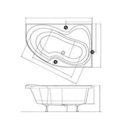 Ravak Rosa II 170 x 105 cm Baignoire d'angle orientation gauche en acrylique, sans pieds, blanc (C221000000)