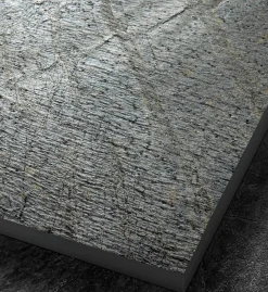 U-tile Receveur 120 x 90 cm HD en pierre naturelle gris grille excentrée
