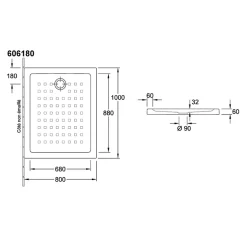 Villeroy & Boch Receveur 100 x 80 VILLEROY ET BOCH O Novo ceramique rectangle blanc* Receveur De Douche