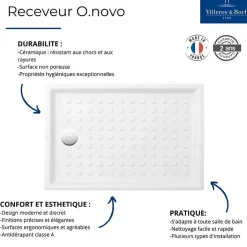 Villeroy & Boch Receveur 120 x 90 VILLEROY ET BOCH O.Novo céramique rectangle blanc* Receveur De Douche