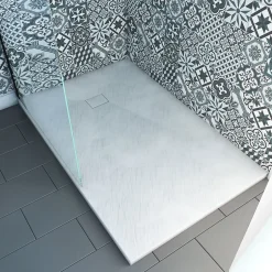 Aurlane Receveur a poser en materiaux composite SMC - Finition ardoise blanc mat - 90x140 cm* Receveur De Douche