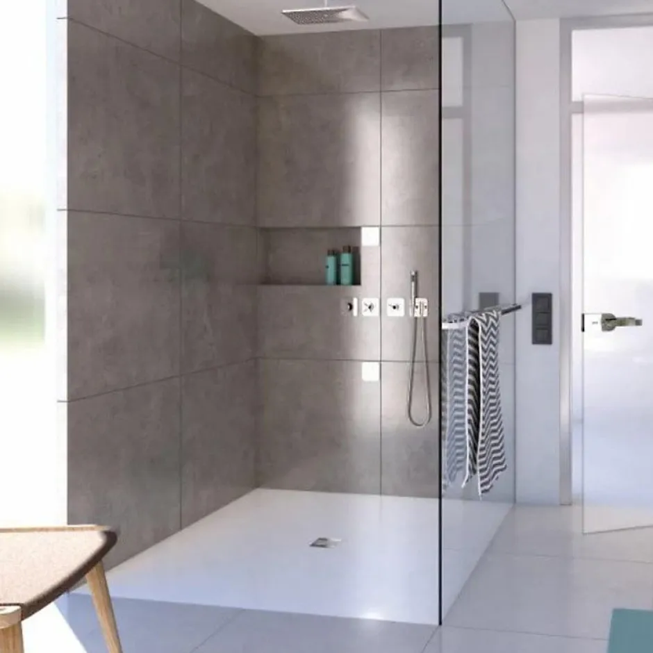 Wedi Receveur de douche à carreler 90 x 90 Fundo Primo carré écoulement centrée* Receveur De Douche