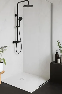 Futurbath Receveur de douche à poser l.80 x L.80 x H.3 cm blanc en mousse de polystyrène extrudé, Gravity* Receveur De Douche