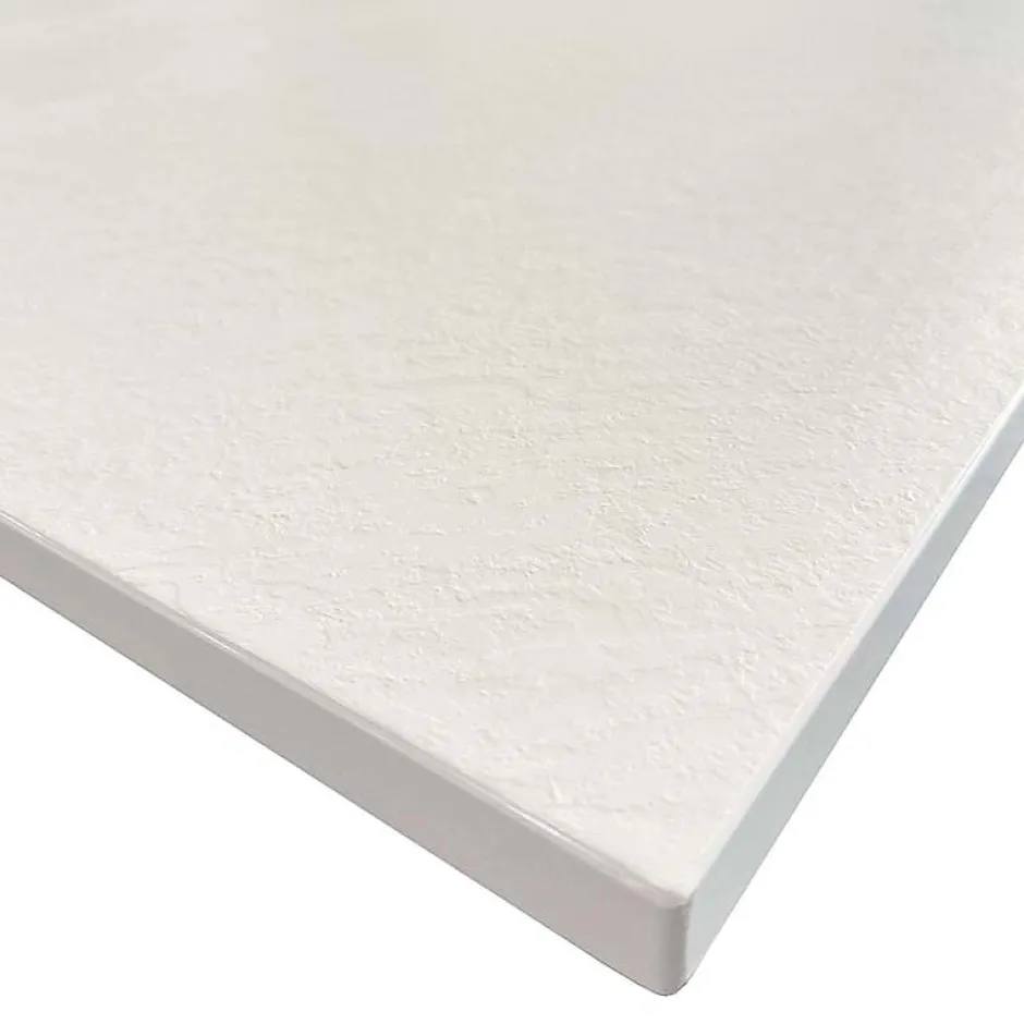 Laneri Receveur de douche SMC en fibre de verre effet pierre avec bonde inclus H. 2,6 cm 80 x 120 Blanche