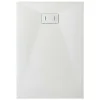 Laneri Receveur de douche SMC en fibre de verre effet pierre avec bonde inclus H. 2,6 cm 80 x 140 Blanche