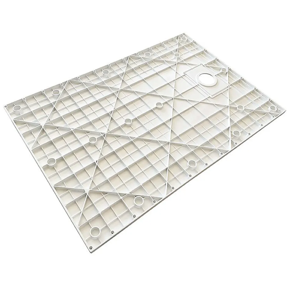 Laneri Receveur de douche SMC en fibre de verre effet pierre avec bonde inclus H. 2,6 cm 80 x 140 Blanche