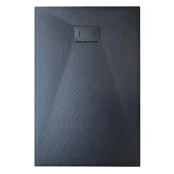 Laneri Receveur de douche SMC en fibre de verre effet pierre avec bonde inclus H. 2,6 cm 80 x 100 Noir* Receveur De Douche