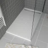 Galedo Receveur de douche 90 x 140 cm, acrylique blanc effet pierre, Pedra