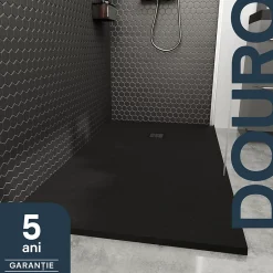GoodHome Receveur de douche 90 x 140 cm, résine, noir, Douro* Receveur De Douche