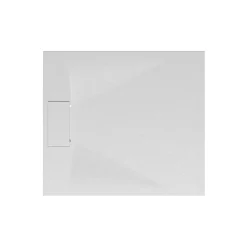 Schulte Receveur de douche 90 x 100 cm, effet pierre blanche,