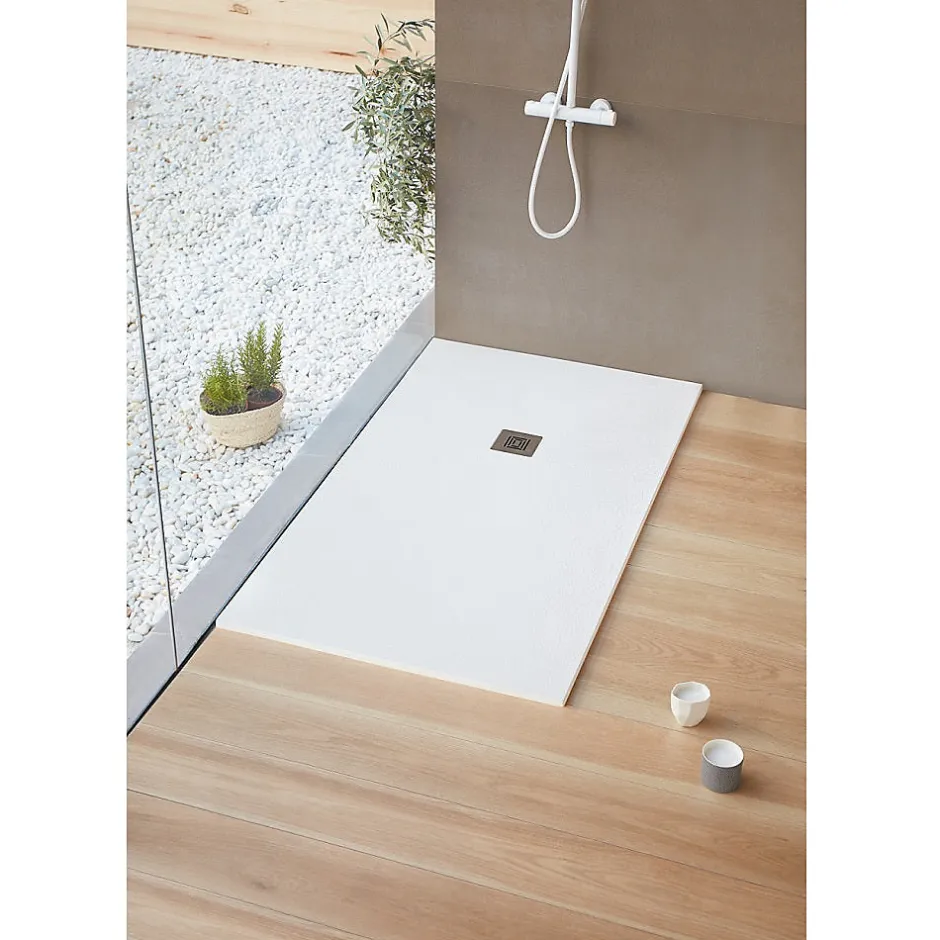 Sanycces Receveur de douche 80 x 110 cm extra plat LOGIC surface ardoisee rectangulaire blanc* Receveur De Douche