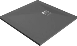 GoodHome Receveur de douche 90 x 90 cm, résine, gris, Douro