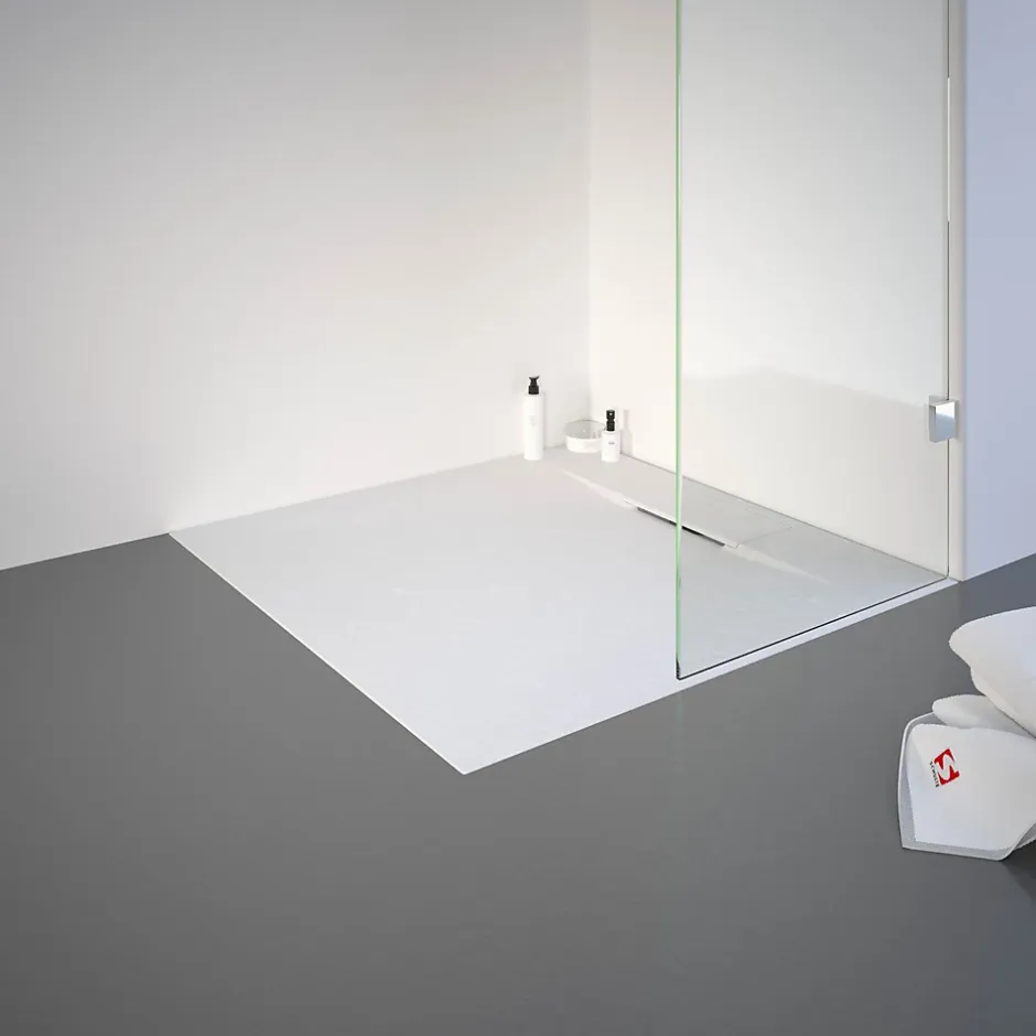 Schulte Receveur de douche 90 x 90 cm, effet pierre blanche,* Receveur De Douche