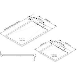 Schulte Receveur de douche 90 x 90 cm, effet pierre blanche,* Receveur De Douche