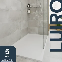GoodHome Receveur de douche 90 x 140 cm, résine, blanc, Luiro* Receveur De Douche