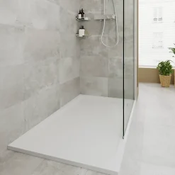 GoodHome Receveur de douche 90 x 120 cm, résine, blanc, Luiro