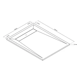 GoodHome Receveur de douche 90 x 120 cm, résine, blanc, Luiro