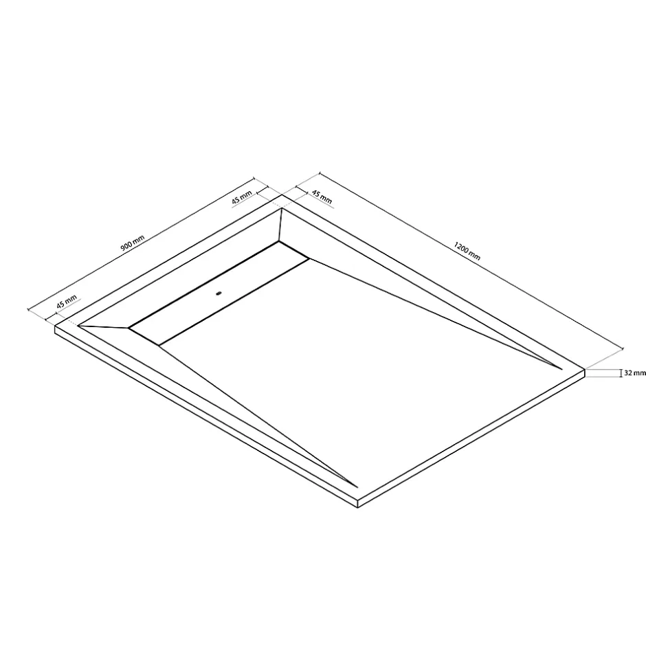 GoodHome Receveur de douche 90 x 120 cm, résine, blanc, Luiro